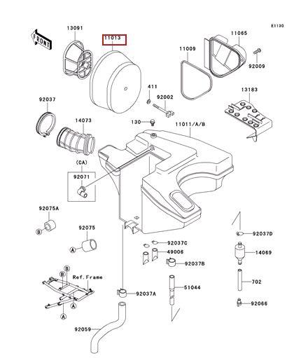 Kawasaki oem air filter element klr650/klx650/tengai 11013-1152