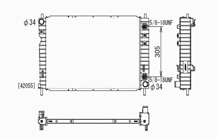 Replacement radiator 05-05 chevy equinox automatic transmission 3.4l v6 15246426