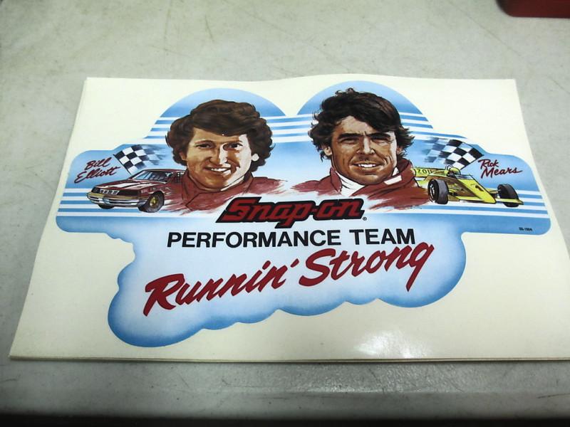 Snap on vintage bill elliot & rick mears performance team sticker