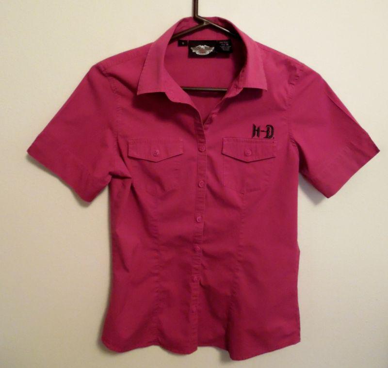 Harley davidson womens short sleeve size small shirt 96493-10vw, fuchsia 