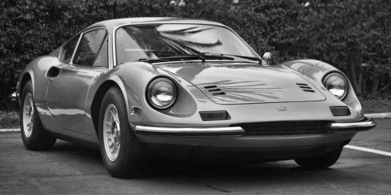 Ferrari dino 246 gt classic 246gt hd poster super car b&w print multiple sizes