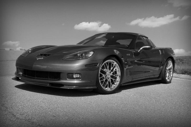 Chevy corvette cyber gray zr1 ls9 hd poster super car b&w print multiple sizes