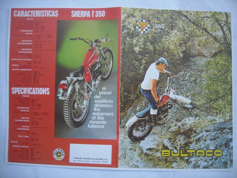 Bultaco sherpa t" 350, photocopy factory sales brochure, model 159m