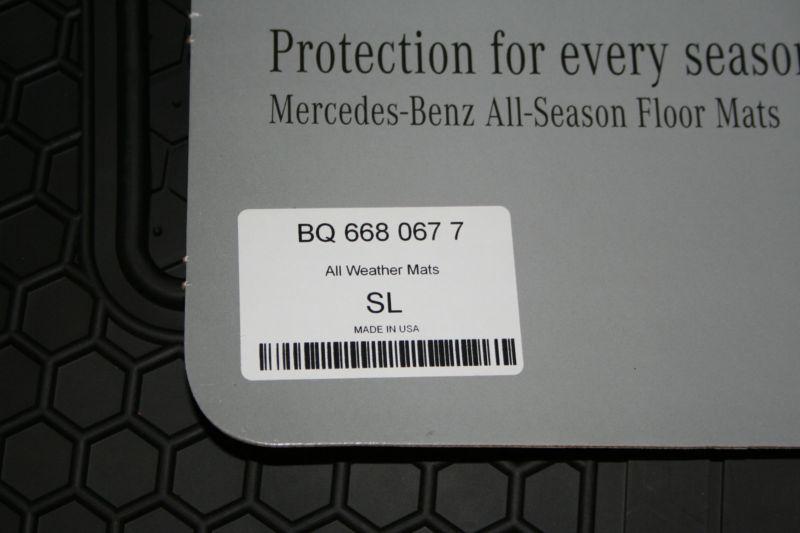 2003 to 2012 mercedes sl class (r230) rubber floor mats - factory oem - black