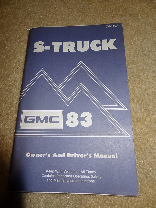 Nos 1983 83 gmc s-15 jimmy sonoma truck original gm owners drivers manual
