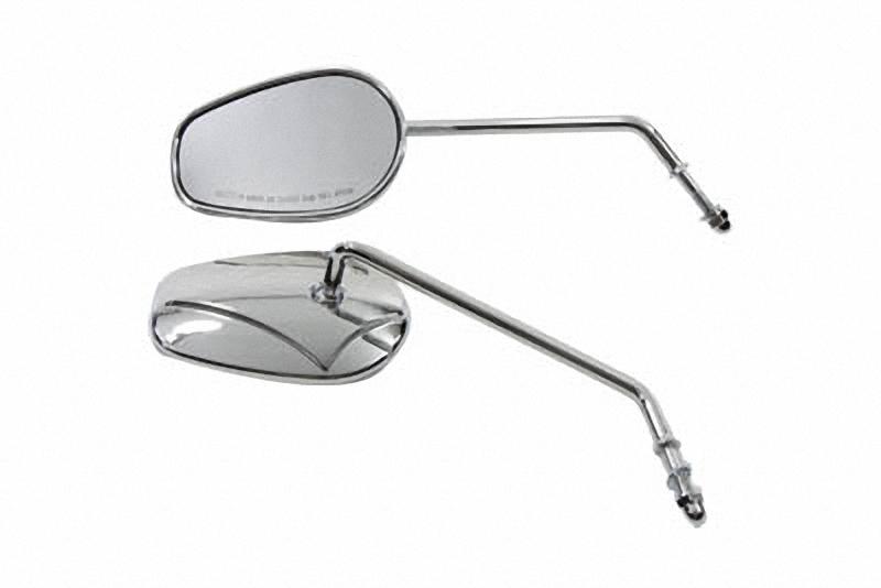 Rectangle mirror set with round long stems harley