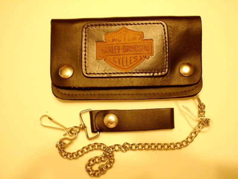 Harley-davidson wallet vintage nos 80's chain included 3-1/2" x 6"