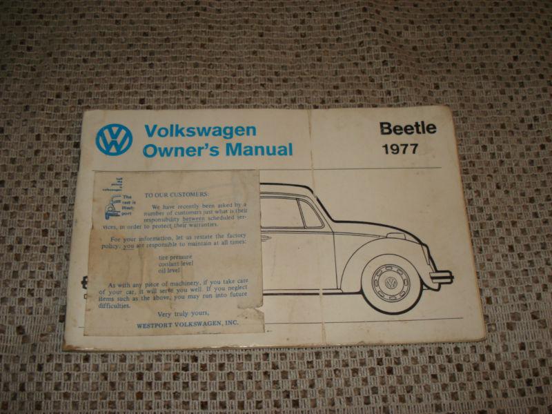 1977 vw bug beetle owners manual original glovebox book volkswagen rare!!!