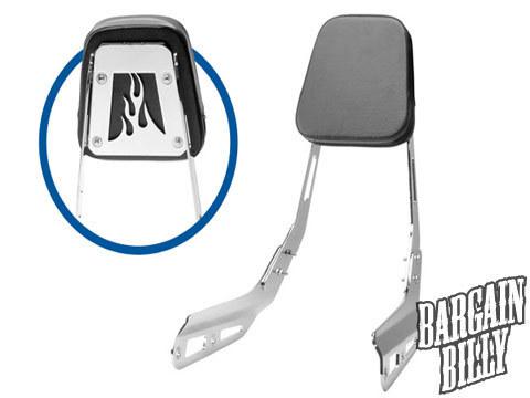 Honda vtx 1300 1800 flame backrest sissy bar leather pad (2003-2009)