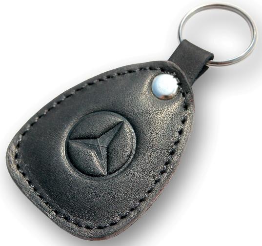 New leather black keychain car logo mercedes-benz auto emblem keyring