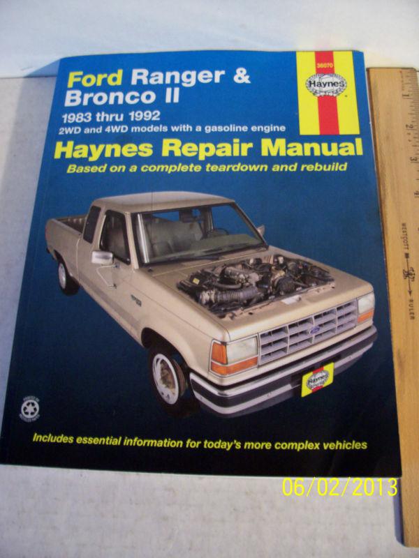 Haynes ford ranger pick-up & bronco ll 1983 thru 1992 repair manual #36070