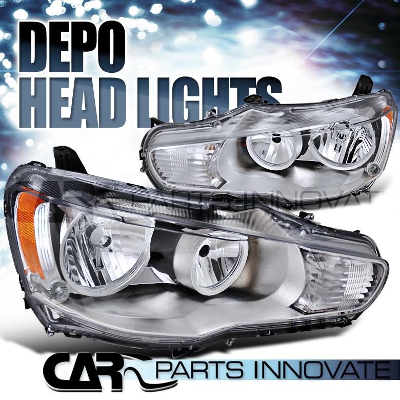 2008-2012 mitsubishi lancer evo jdm crystal headlights depo