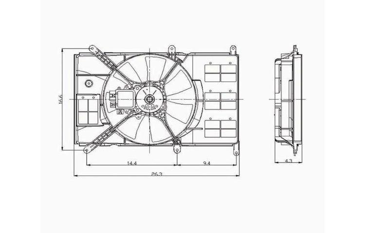 Radiator cooling fan assembly 1999-2000 99 00 mitsubishi galant 2.4l mr312238