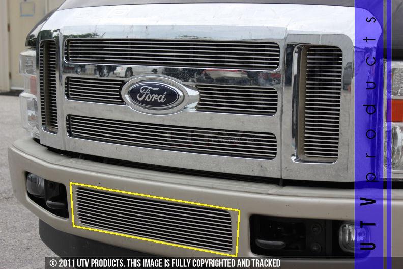 2008 - 2010 ford f250 & f350 super duty 1pc bumper chrome billet grille 08 09 10