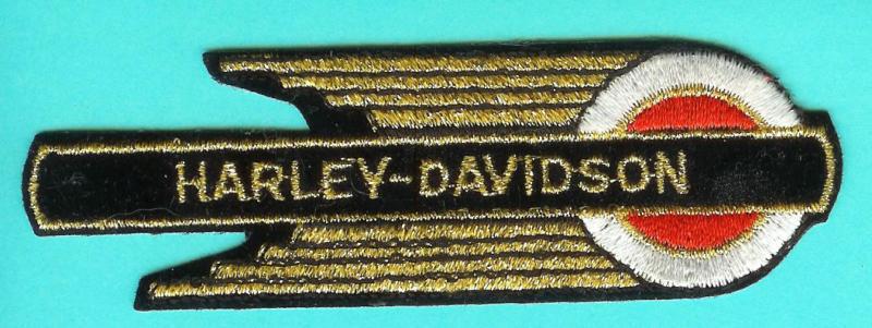 Harley davidson gold thread vintage patch 4 1/2" x 1 5/8" look