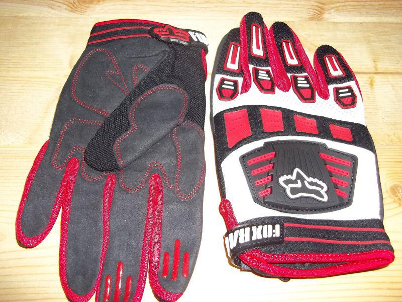 Fox racing gloves - red/black/white - size 10