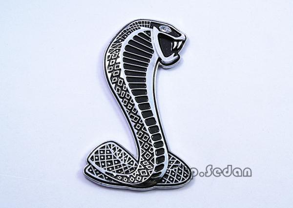 Silvery metal crystals eye viper side trunk sticker emblem mustang cobra badges