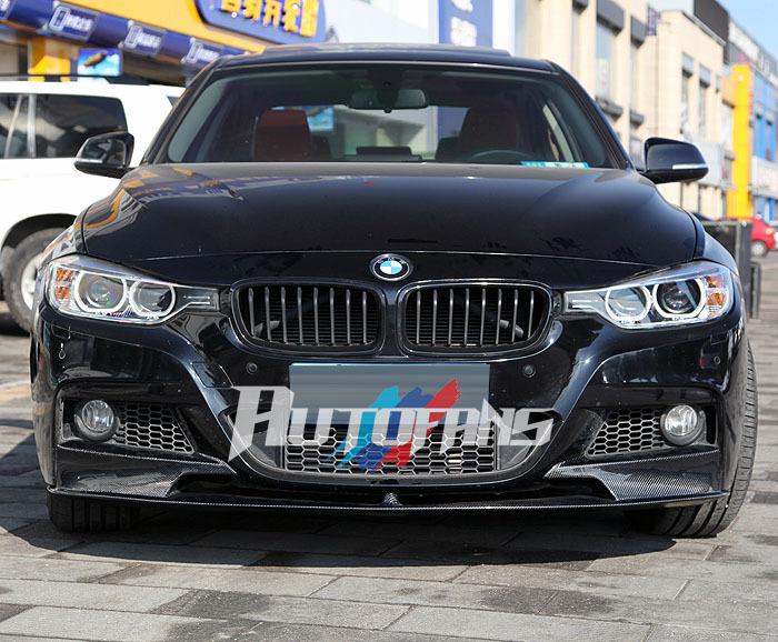 Bmw f30 3-series p style carbon fiber front lip spoiler for m-tech front bumper