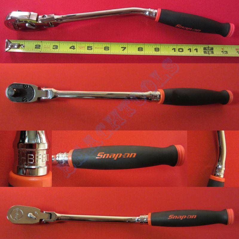 New snap on 3/8 dual 80 bent flex-head ratchet black red comfort grip fhbf80