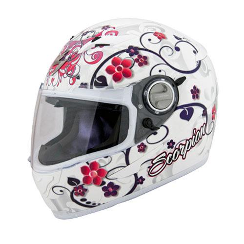 Scorpion exo-500 dahlia 2 full face motorcycle helmet white size xx-large