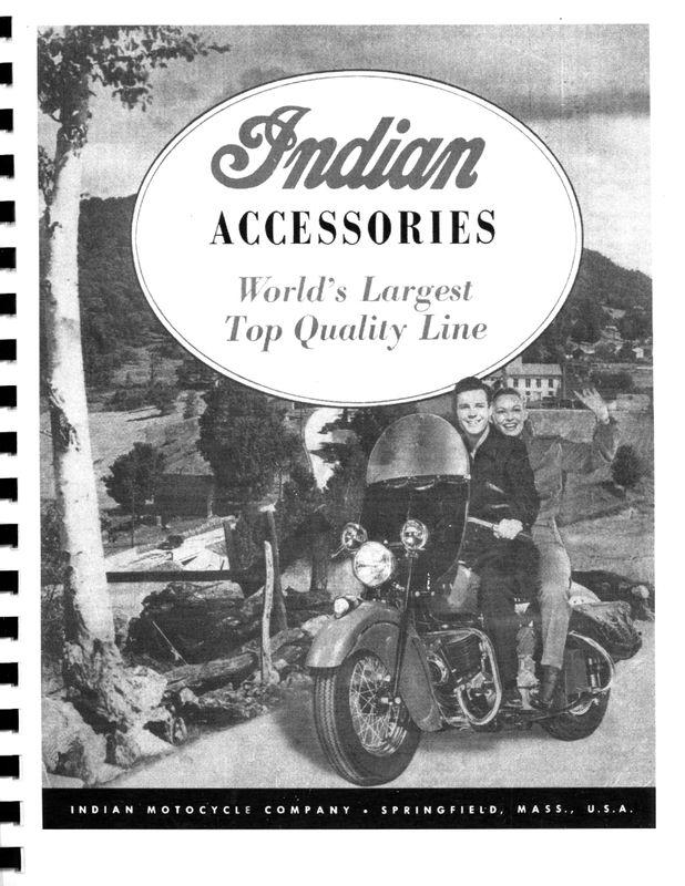 Indian motorcycle accessories catalog ~ 1948 ~ reprnt