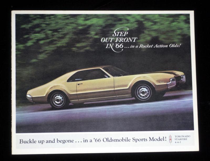 1966 oldsmobile toronado delta 88 cutlass starfire & 442 brochure nos rocket 66