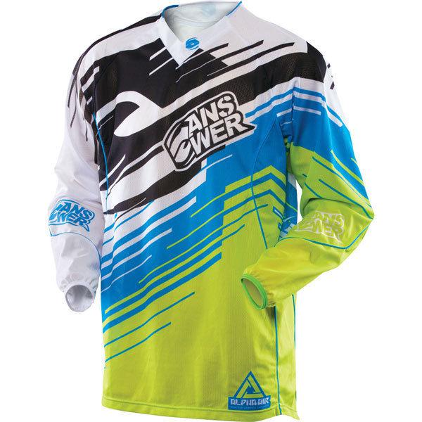 Blue/green l answer racing alpha air vented jersey 2013 model