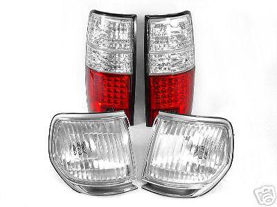 4pcs depo 1991-1997 toyota land cruiser led tail lights + clear corner lights