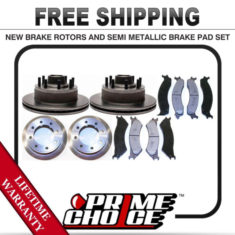 Front + rear kit (4) brake rotors & (8) brake pads with lifetime warranty