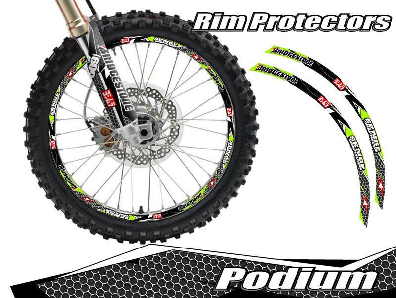 14 & 17 inch dirtbike rim protectors 14" wheel decals dirt bike tape graphics pg