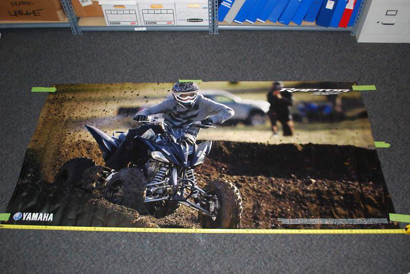 Yamaha raptor 250 atv banner sign display flag sport racing factory huge 4x8