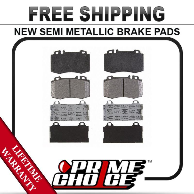 Front semi metallic disc brake pad kit full set with lifetime warranty