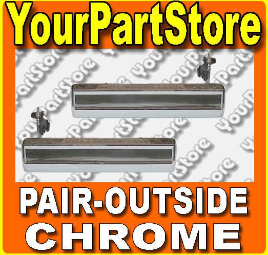 Pair set 2 outside exterior outer door handles handle left & right pair chrome