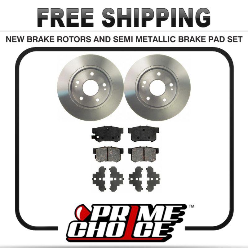 Premium rear metallic brake pads and disc rotors complete kit left & right pair