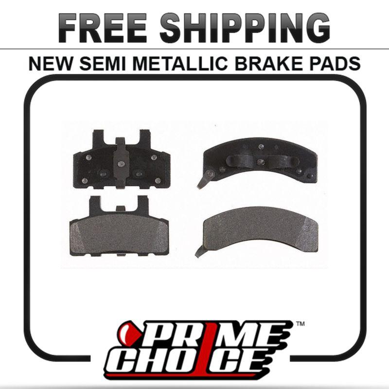 New premium complete set of front metallic disc brake pads with shims