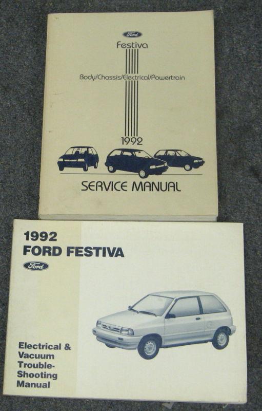 1992 ford festiva service shop repair manual set