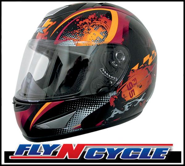 Afx fx-95 orange stunt medium full face motorcycle helmet dot ece med md