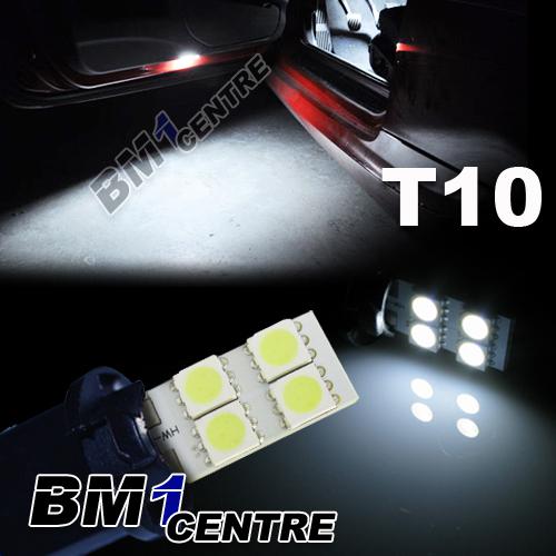 2pcs 4 smd led t10 door side courtesy light lamp bulb bmw e90 e91 e92 e93 canbus