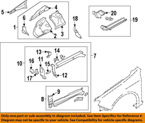 Subaru oem 51635ag0009p fender-front plate