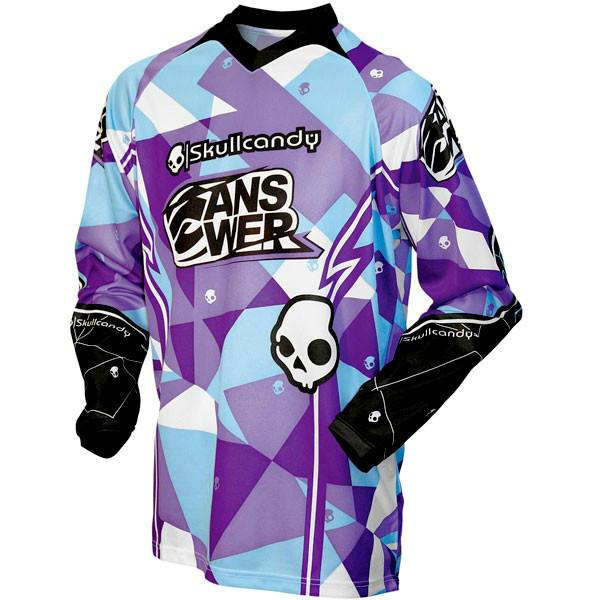 New answer racing skullcandy motocross jersey450767 size xl purple