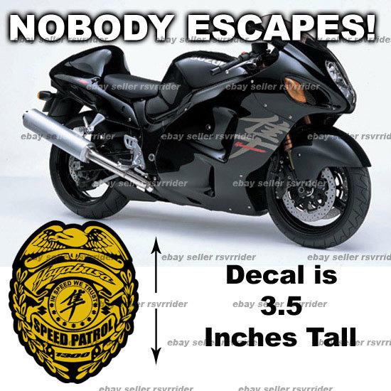 Hayabusa speed patrol badge decal sticker busa