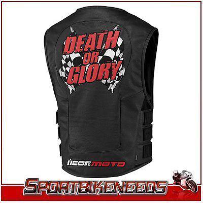 Icon regulator death or glory black leather vest 2x/3x