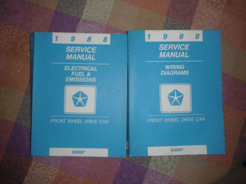 Qty. 2,  1988 chrysler  service manuals, front wheel drive 