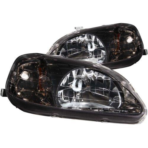 Anzo headlights gun-metal housing crystal clear for 1999-2000 honda civic 121234