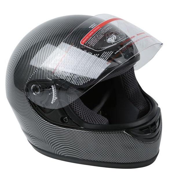 Dot black carbon fiber motorcycle full face street sport bike helmet size m