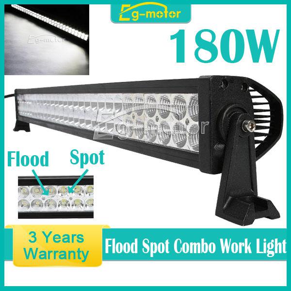 180w 34inch led light bar offroad work lamp spot beam atv suv 4wd boat 12v/24v