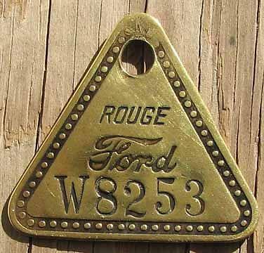 Rare early ford brass check tag rouge nice l@@k #a799