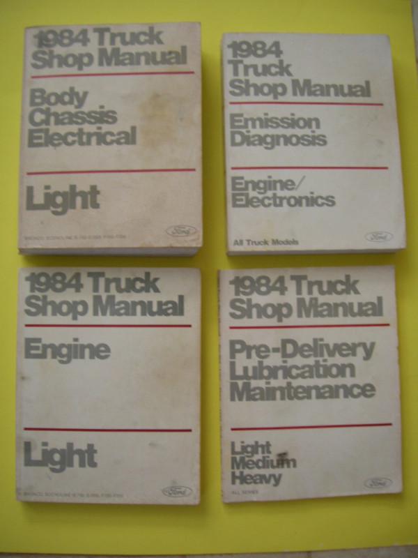 Lot ford factory shop manual 1984 truck f 150 250 350 + e van bronco gas diesel