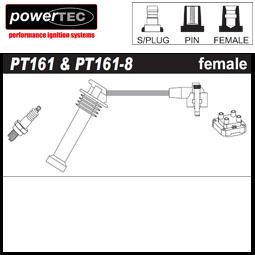 1x powertec ht ignition lead sets oe pt161-8