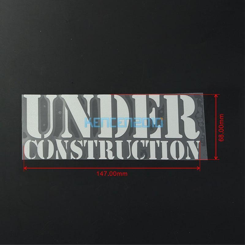 Under construction vinyl decal car window sticker flush 